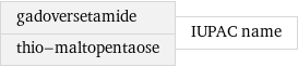 gadoversetamide thio-maltopentaose | IUPAC name