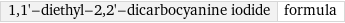 1, 1'-diethyl-2, 2'-dicarbocyanine iodide | formula