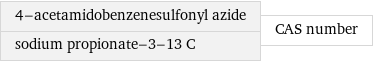 4-acetamidobenzenesulfonyl azide sodium propionate-3-13 C | CAS number