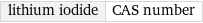 lithium iodide | CAS number