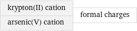 krypton(II) cation arsenic(V) cation | formal charges