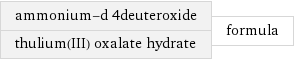 ammonium-d 4deuteroxide thulium(III) oxalate hydrate | formula