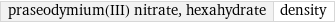 praseodymium(III) nitrate, hexahydrate | density