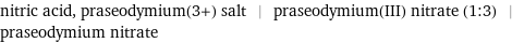 nitric acid, praseodymium(3+) salt | praseodymium(III) nitrate (1:3) | praseodymium nitrate