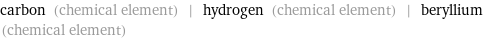 carbon (chemical element) | hydrogen (chemical element) | beryllium (chemical element)