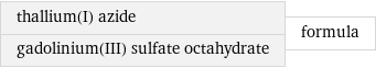 thallium(I) azide gadolinium(III) sulfate octahydrate | formula