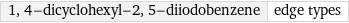 1, 4-dicyclohexyl-2, 5-diiodobenzene | edge types