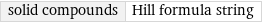 solid compounds | Hill formula string