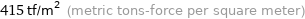 415 tf/m^2 (metric tons-force per square meter)