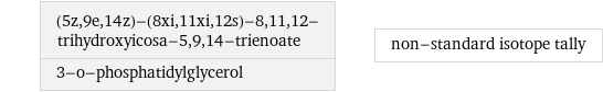 (5z, 9e, 14z)-(8xi, 11xi, 12s)-8, 11, 12-trihydroxyicosa-5, 9, 14-trienoate 3-o-phosphatidylglycerol | non-standard isotope tally
