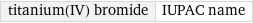 titanium(IV) bromide | IUPAC name