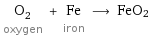 O_2 oxygen + Fe iron ⟶ FeO2