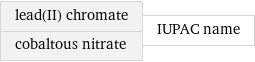 lead(II) chromate cobaltous nitrate | IUPAC name