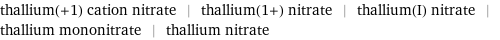 thallium(+1) cation nitrate | thallium(1+) nitrate | thallium(I) nitrate | thallium mononitrate | thallium nitrate