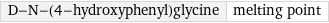 D-N-(4-hydroxyphenyl)glycine | melting point