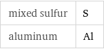 mixed sulfur | S aluminum | Al