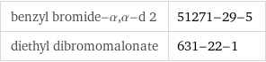 benzyl bromide-α, α-d 2 | 51271-29-5 diethyl dibromomalonate | 631-22-1