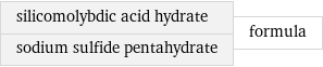 silicomolybdic acid hydrate sodium sulfide pentahydrate | formula