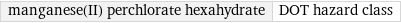 manganese(II) perchlorate hexahydrate | DOT hazard class