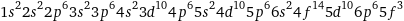 1s^22s^22p^63s^23p^64s^23d^104p^65s^24d^105p^66s^24f^145d^106p^65f^3