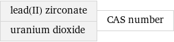 lead(II) zirconate uranium dioxide | CAS number