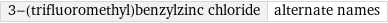 3-(trifluoromethyl)benzylzinc chloride | alternate names