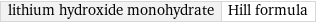 lithium hydroxide monohydrate | Hill formula