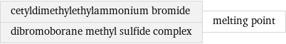 cetyldimethylethylammonium bromide dibromoborane methyl sulfide complex | melting point