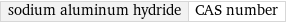 sodium aluminum hydride | CAS number