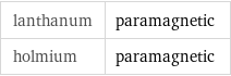 lanthanum | paramagnetic holmium | paramagnetic