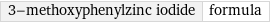 3-methoxyphenylzinc iodide | formula