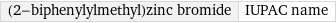 (2-biphenylylmethyl)zinc bromide | IUPAC name