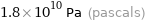 1.8×10^10 Pa (pascals)