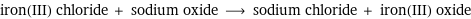 iron(III) chloride + sodium oxide ⟶ sodium chloride + iron(III) oxide