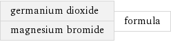 germanium dioxide magnesium bromide | formula