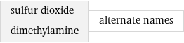 sulfur dioxide dimethylamine | alternate names