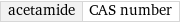 acetamide | CAS number