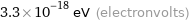 3.3×10^-18 eV (electronvolts)