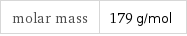 molar mass | 179 g/mol