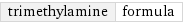 trimethylamine | formula