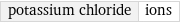 potassium chloride | ions