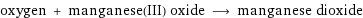 oxygen + manganese(III) oxide ⟶ manganese dioxide