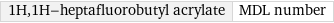 1H, 1H-heptafluorobutyl acrylate | MDL number