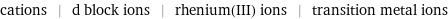 cations | d block ions | rhenium(III) ions | transition metal ions