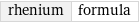 rhenium | formula