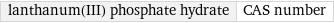 lanthanum(III) phosphate hydrate | CAS number