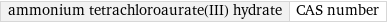 ammonium tetrachloroaurate(III) hydrate | CAS number