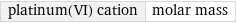 platinum(VI) cation | molar mass