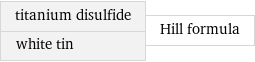 titanium disulfide white tin | Hill formula