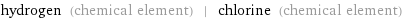 hydrogen (chemical element) | chlorine (chemical element)